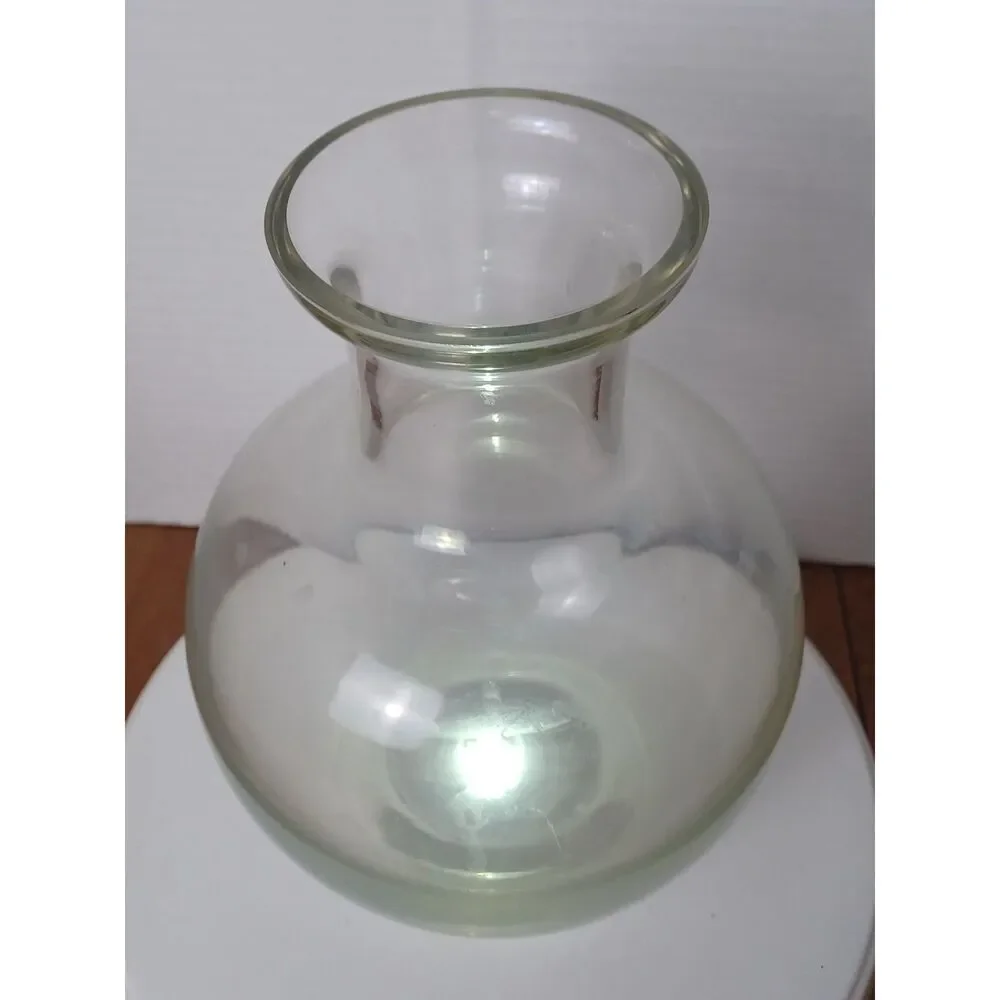 Contemporary Art Glass 8.5" Hand Blown Thick Clear Glass Vintage Vase - Picture 4 of 10